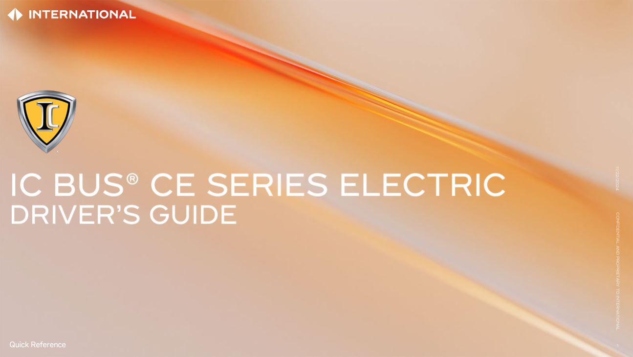 IC Bus CE Series Electric Driver's Guide