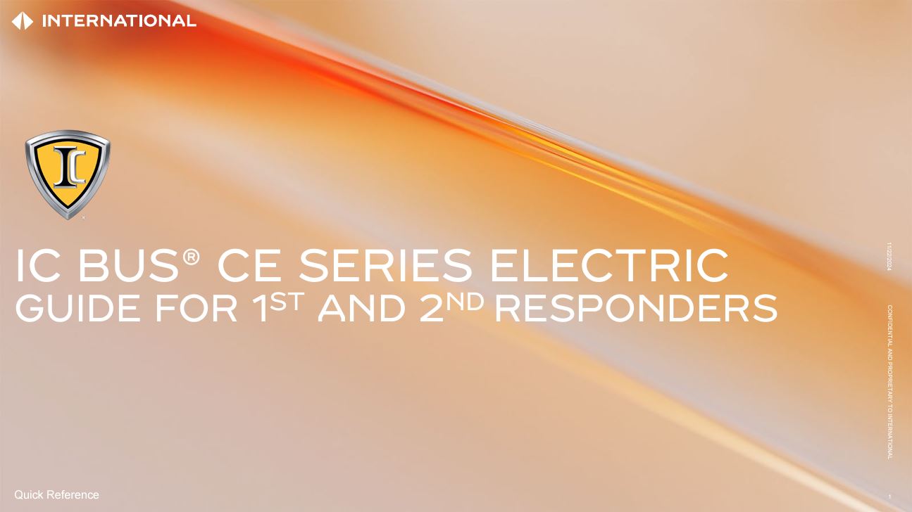 IC Bus CE Series Electric Guide For 1st and 2nd Responders