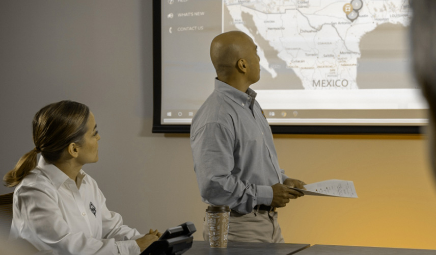 Man presenting a map